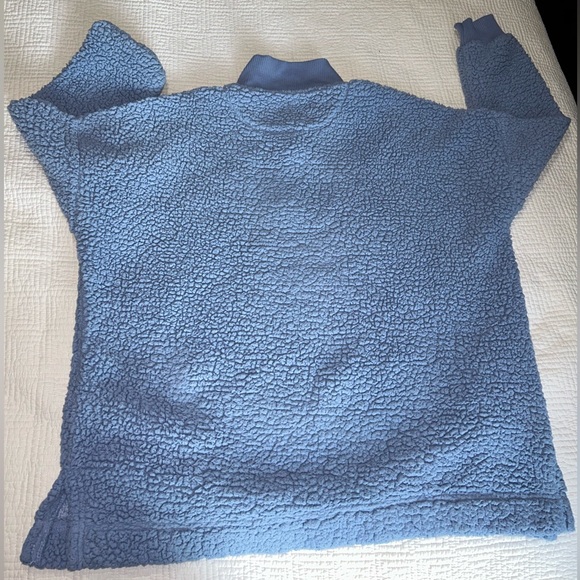 Aerie Light Blue Sherpa Quarter Zip - Picture 3 of 3